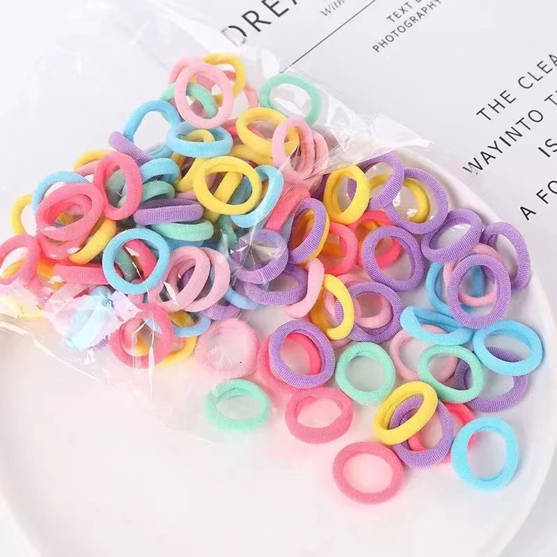 [ 50 PCS ] Ikat Rambut Wanita Elastis Free Pouch Mix Warna Korean Import