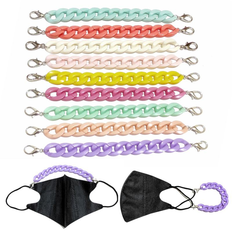 Konektor Masker Hijab Mask Connector Strap Extender Sofia Pastel Acrilic Chain Rantai Akrilik