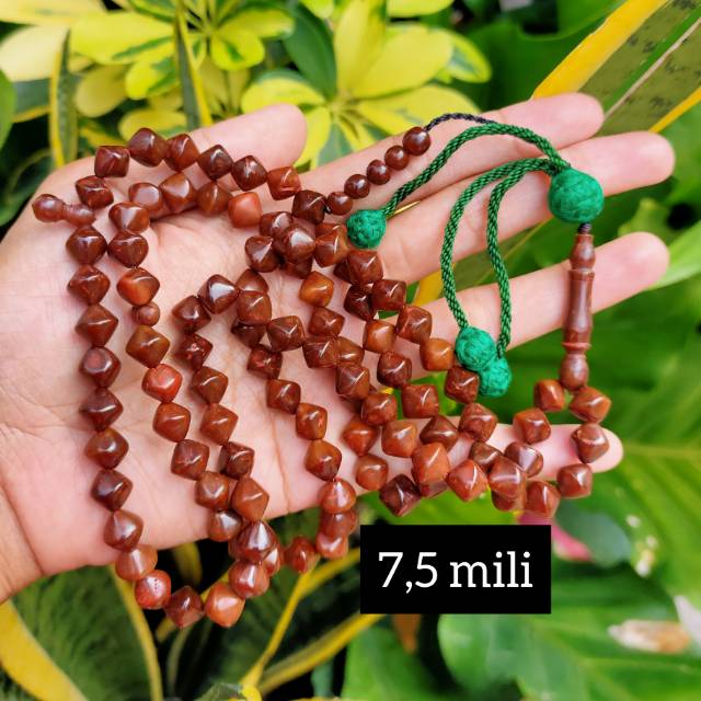 Tasbih 99 wajik rumbai 7,5 mm COKLAT kokka kaokah