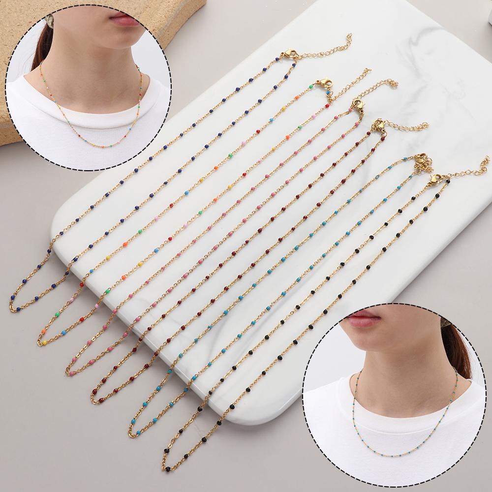 Lily Womens Necklaces Fashion Warna Emas Gelang Choker Stainless Steel