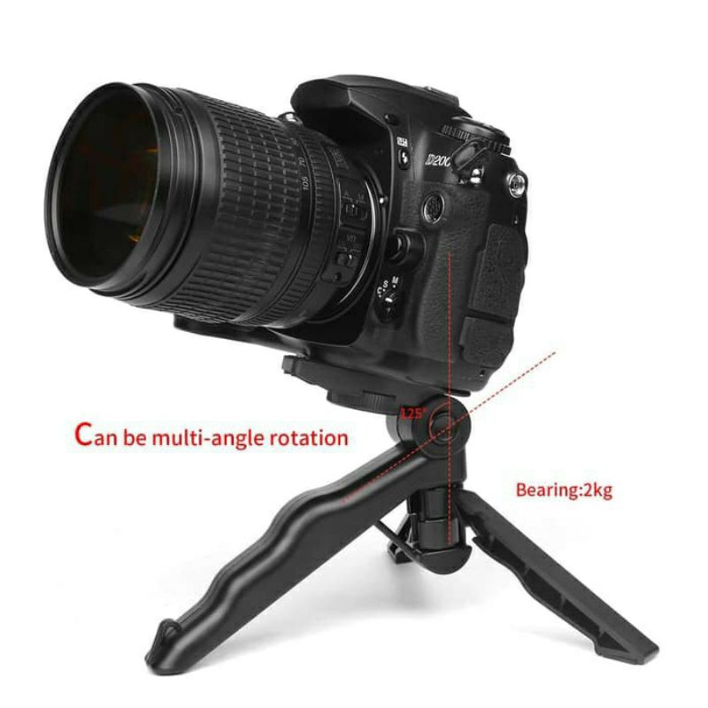 Mini Tripod Folding lipat with Grip 2 in 1 for DSLR Action Cam Mysunstore