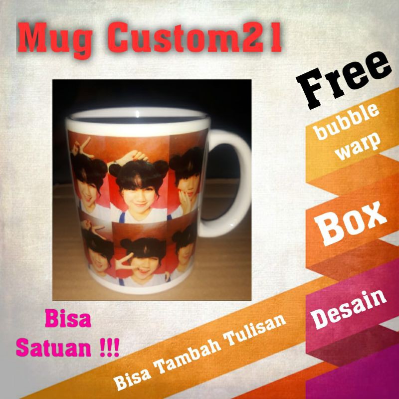 mug custom ( bisa pakai foto sendiri dan tambah tulisan )