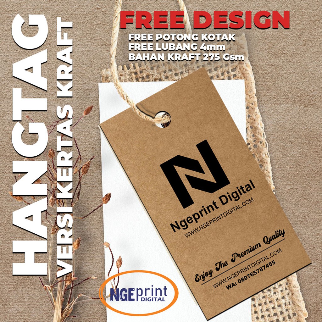  KRAFT PAPER HANG TAG BAJU  LABEL BAJU  HANG TAG  LABEL 