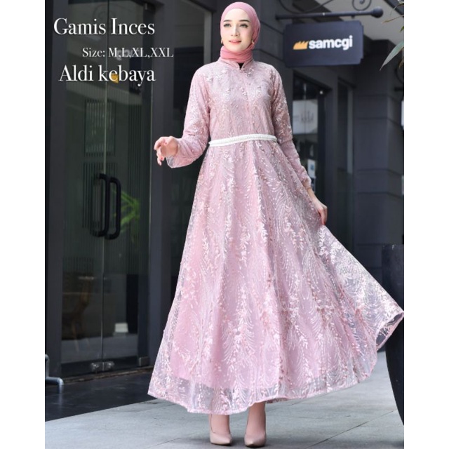 GAMIS INCES // BAHAN TILLE BORDIR KOMBINASI PAYET // By Aldi