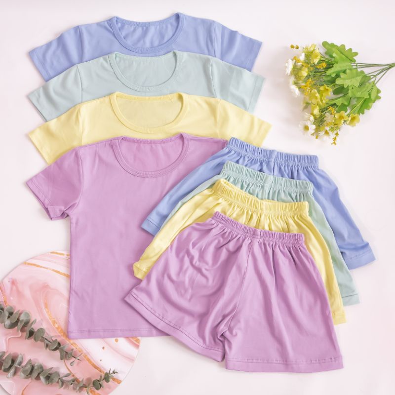 Kaos Polos &amp; Celana Anak, Baju Tidur Set Anak, Baju Rumah Set Anak, Kaos Celana Anak, Kaos Celana Katun Anak, Play T-Shirt with Short for Kids, Home T-Shirt with Short, Comfort T-Shirt with Short for Kids, Cotton Combed 30S PREMIUM