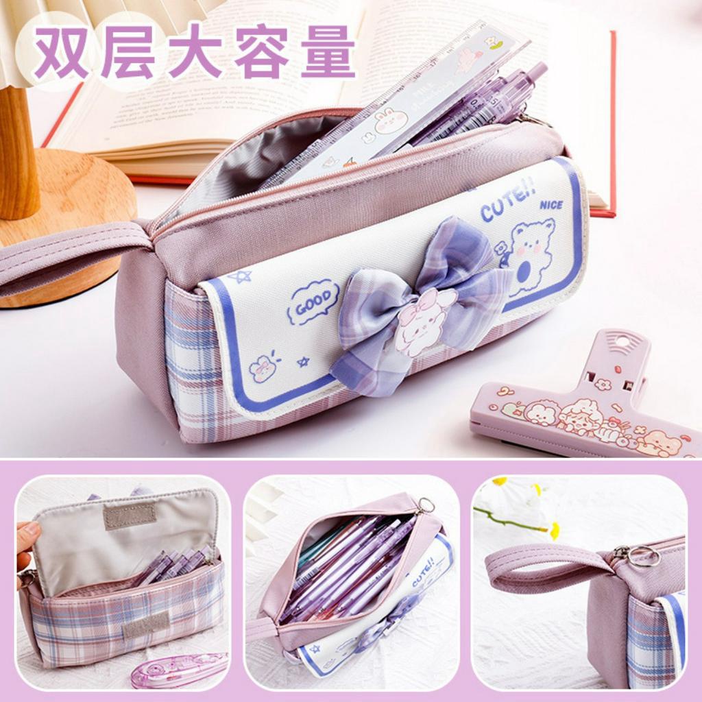 TXS09 Korean Pen Pencil Case Ribbon Cute Kotak Tempat Pensil Box TKM