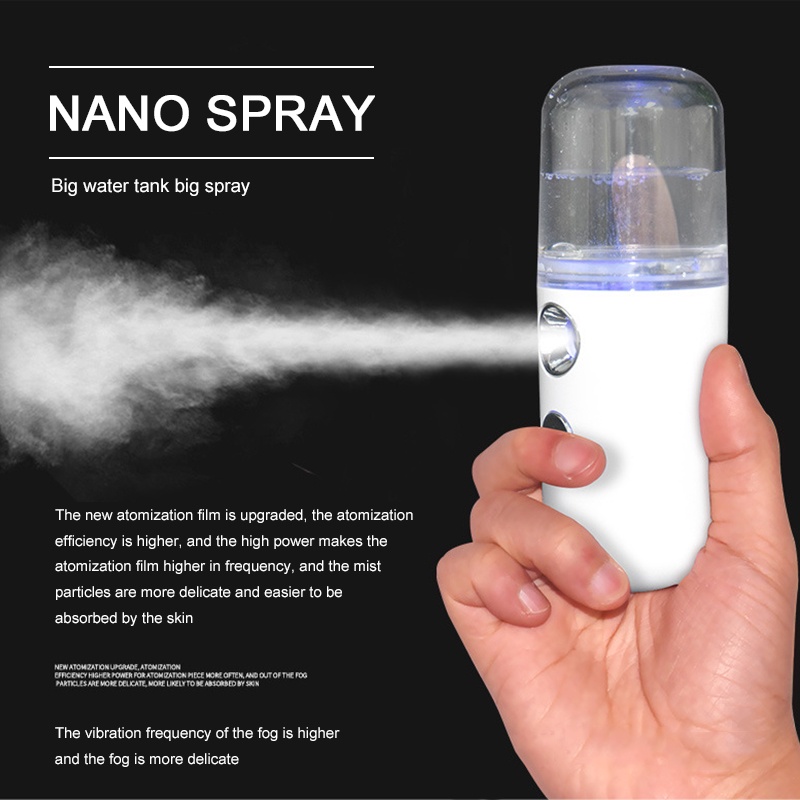 Nano Spray Portable Mist Sprayer Mini USB Humidifier Wajah 30ml