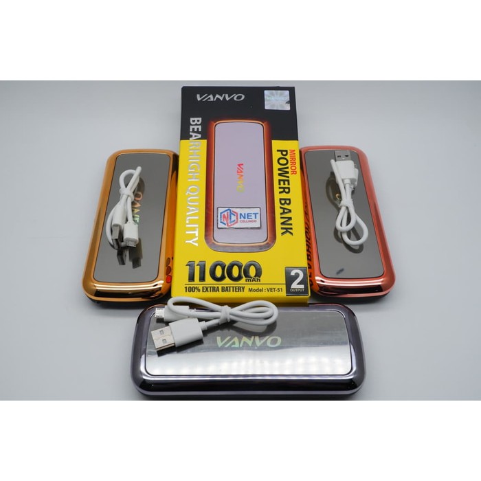 Discon   POWER BANK VANVO VET - 51 11000MAH / PB VANVO VET-51 11000MAH   murah , barang berkualitas