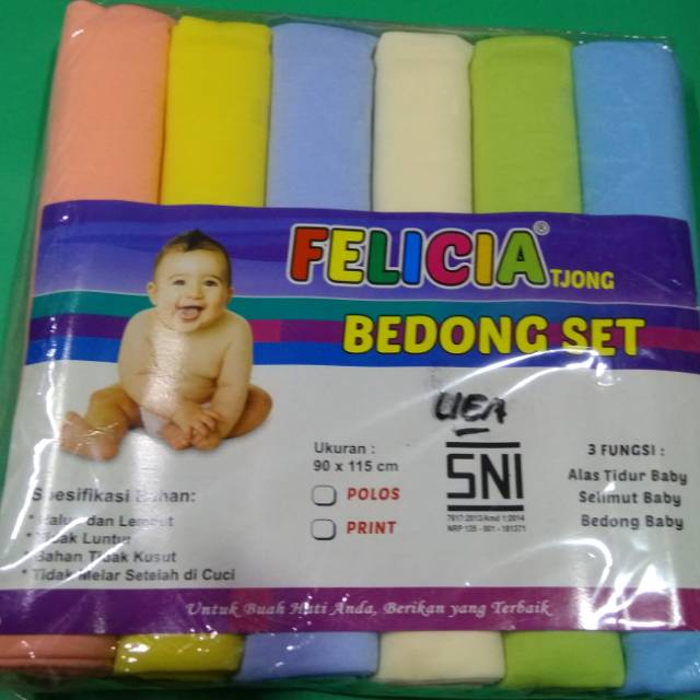 Bedong bayi Felicia Motif polos muda