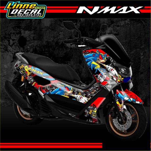 Decal Sticker Yamaha Nmax Sonic Zombie-Dekal Stiker Yamaha Nmax Sonic Zombie