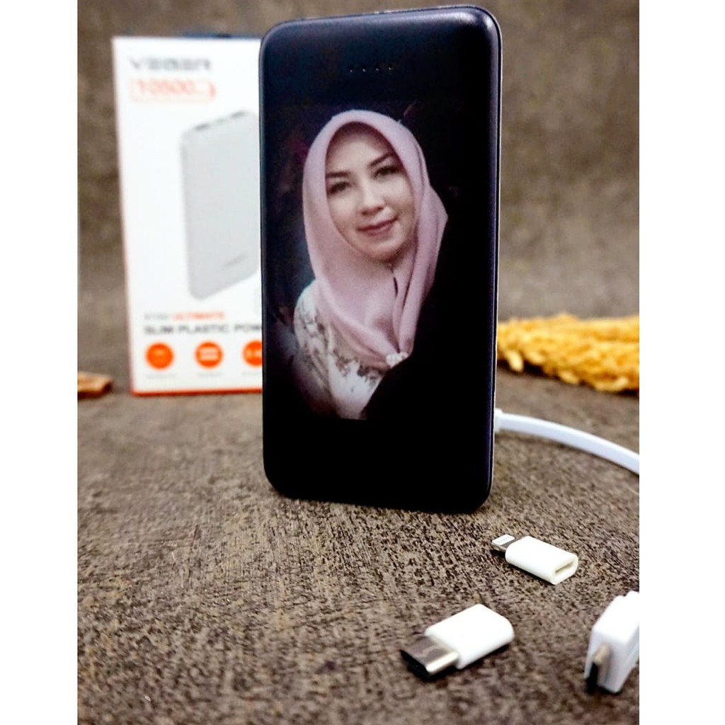 Custom Powerbank Veger X103 10.000mAh Real Capacity / Kapasitas Real