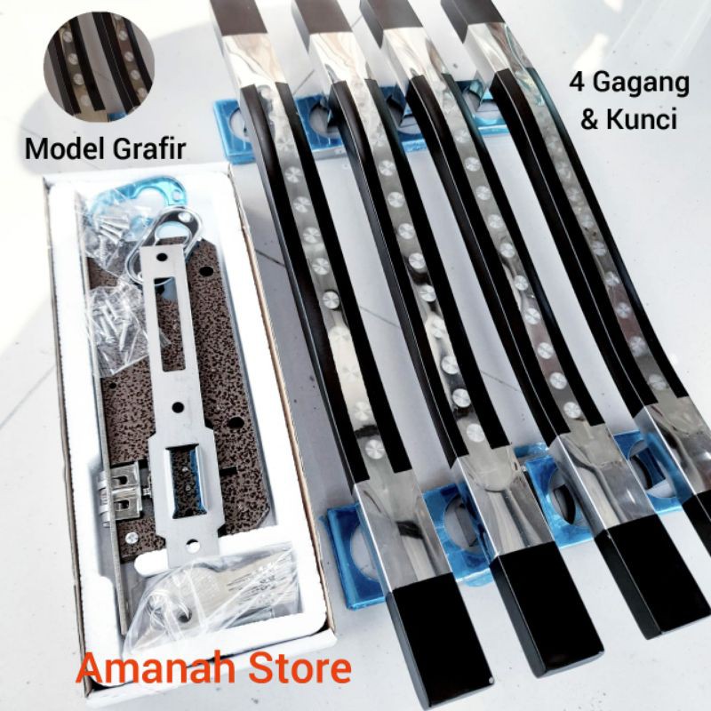 &quot;Paket Lengkap&quot; Handel Tarikan Pintu rumah 45cm stainless anti karat - Gagang pintu rumah