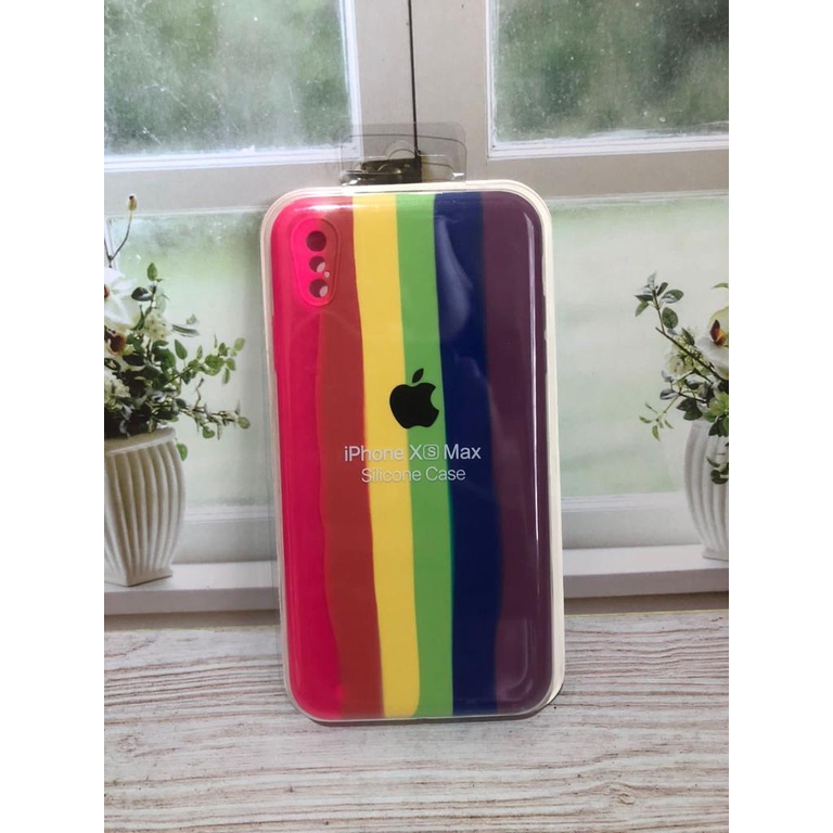 APPLE IPHONE XS MAX SILIKON CASE NEW RAINBOW COVER