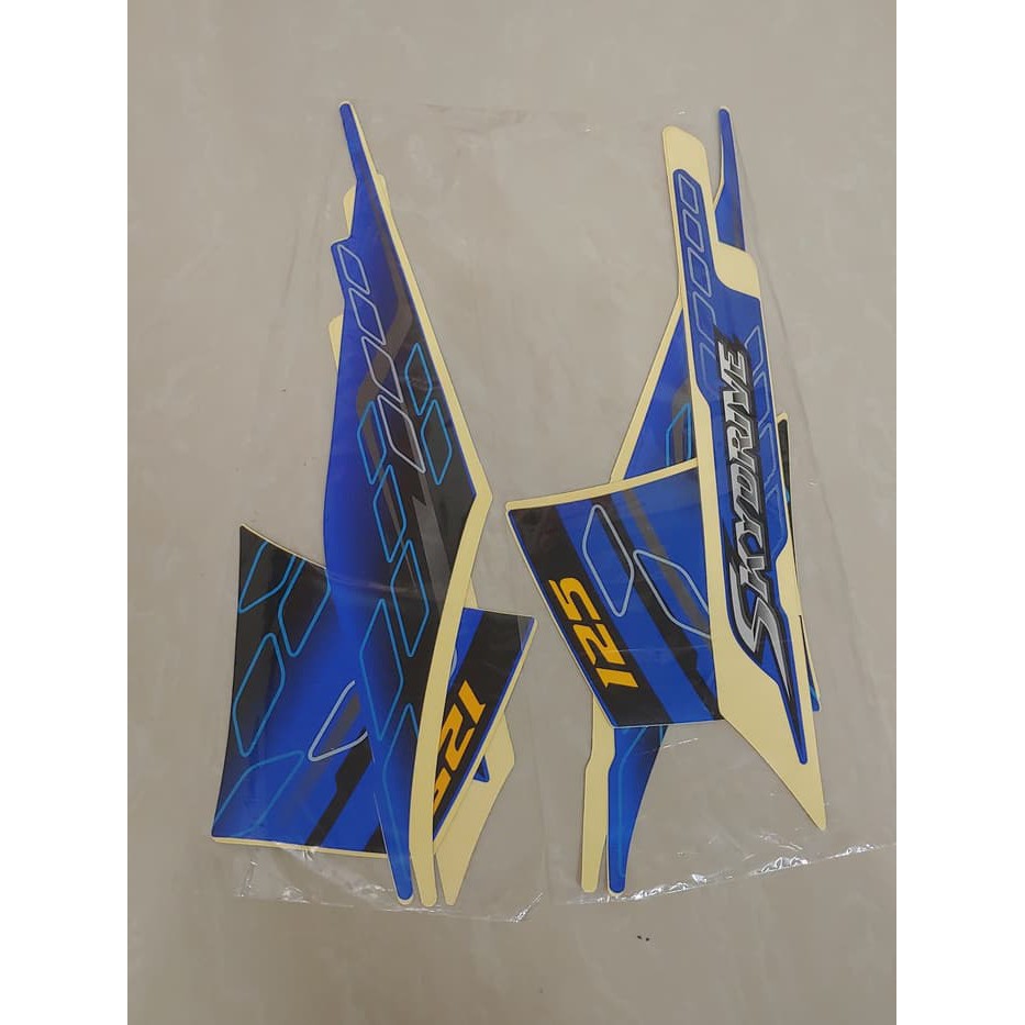 Sticker standart ori motor / Stiker Bodi & Lis Body & Striping Skydrive 2010 Biru