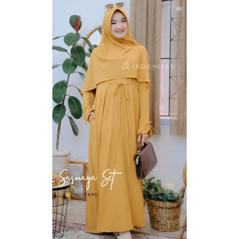 Sasmaya set gamis khimar by IDB moswear