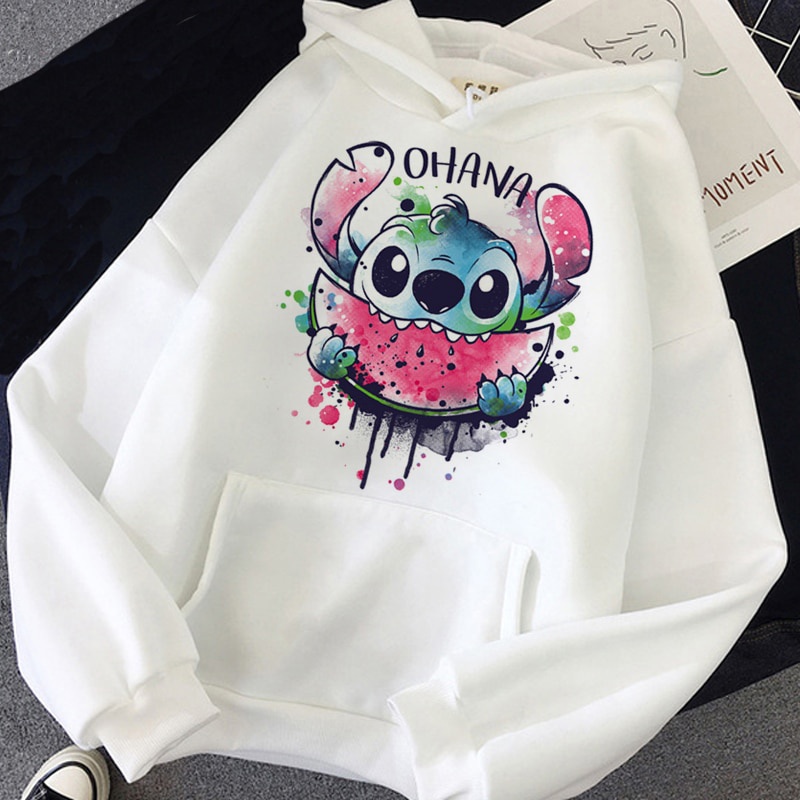 Sweater Hoodie Basic Cream Anime Stitch Wanita Switer Hodie Cute Cewek Sewiter Hudy Lucu Perempuan S