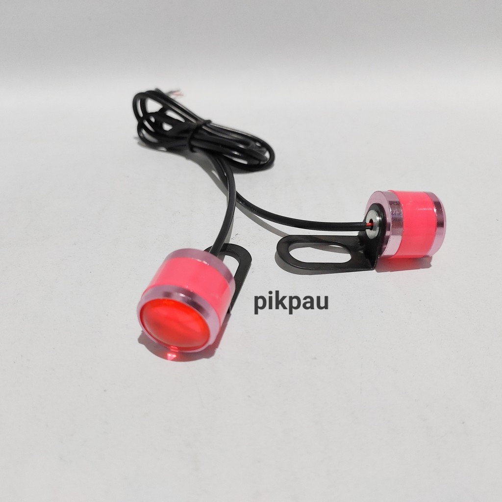 Sepasang Mata Elang LED 3D Strobo 4D Breket Eagle Eye Warna Pink Pink