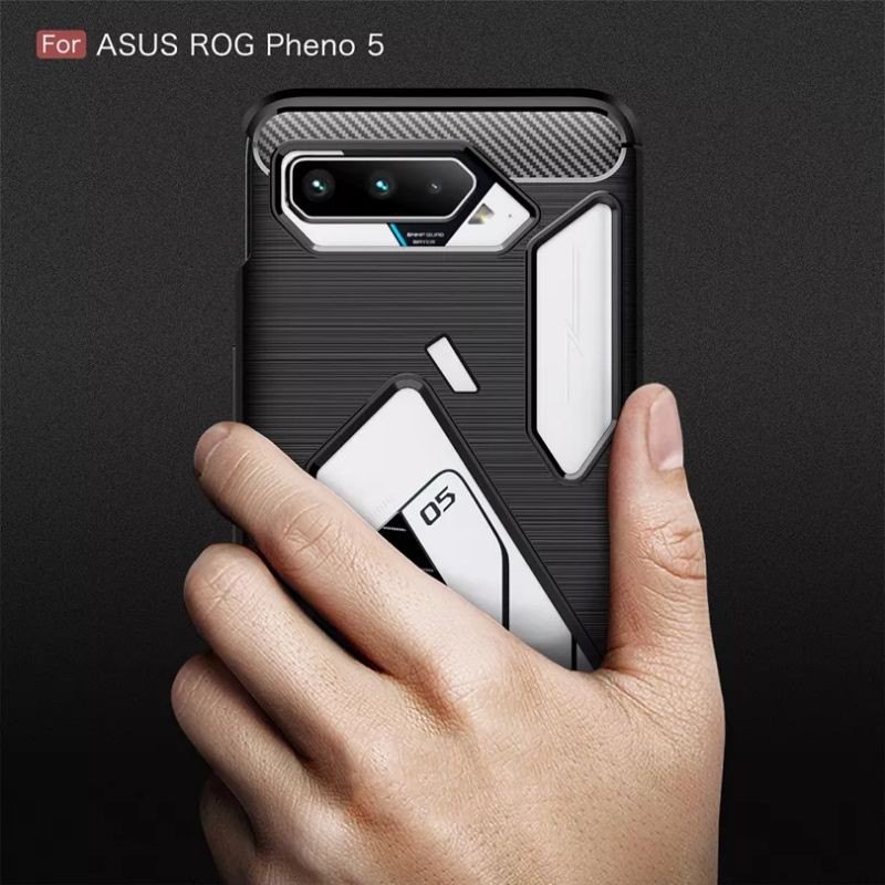 Soft Case Asus Rog Phone 5 Rog5 Original Softcase Silikon Carbon Fiber Casing Cover Sarung Kondom Hp