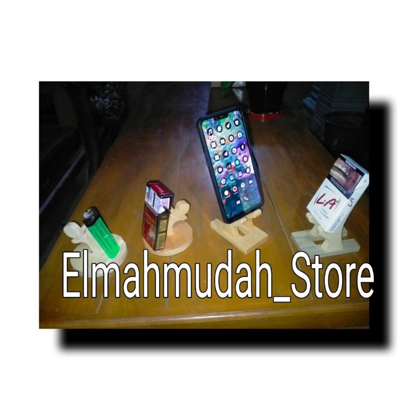 stand hp holder karakter kayu jati Belanda COD