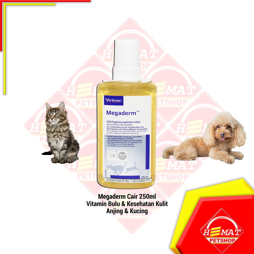 VIRBAC MEGADERM 250 ML VITAMIN BULU ANJING KUCING Non Nutri Plus gel