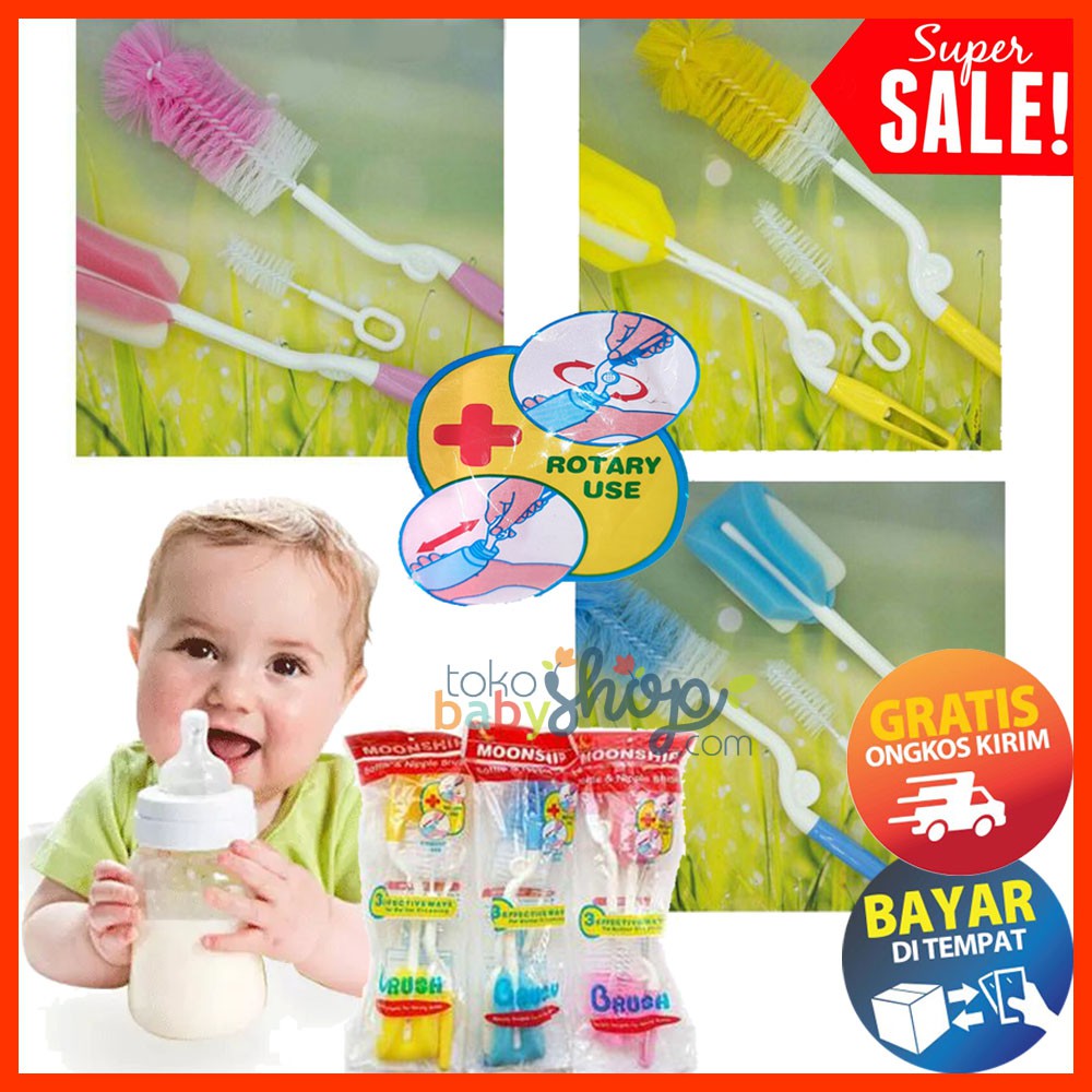 Moonship Sikat Botol Baby Bottle Brush Moonbaby Sikat Busa Dot Bayi