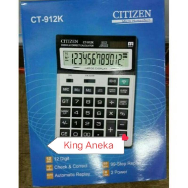

Kaltulator Citizen 912K Tanggung 12 Digit New Model Bisa Cek Ulang