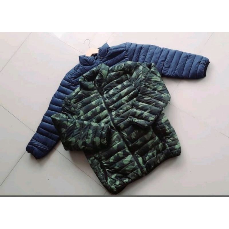 Jaket Outdoor Pull and Bear Puffer Original Camo-Navy