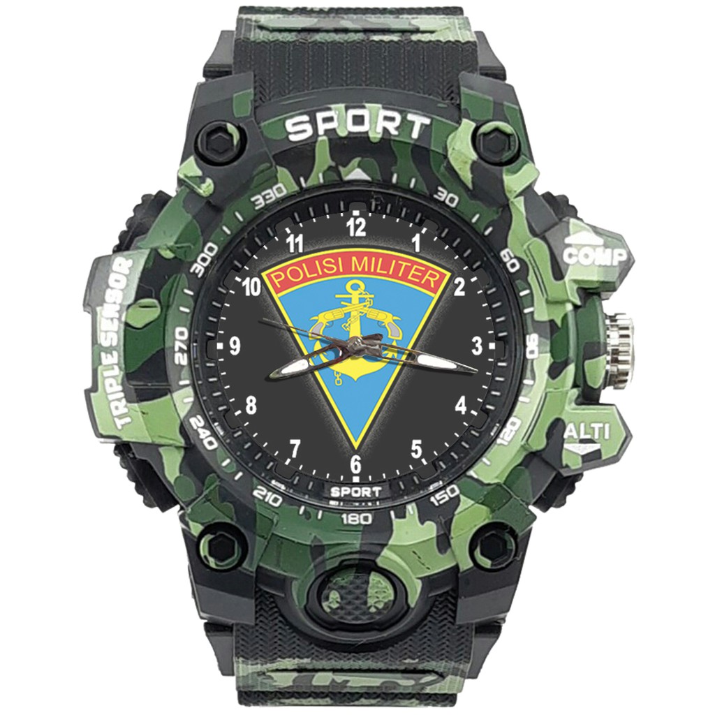 {Istimewa} Jam Tangan PM - POLISI MILITER 7 Hitam Army Water Resistant