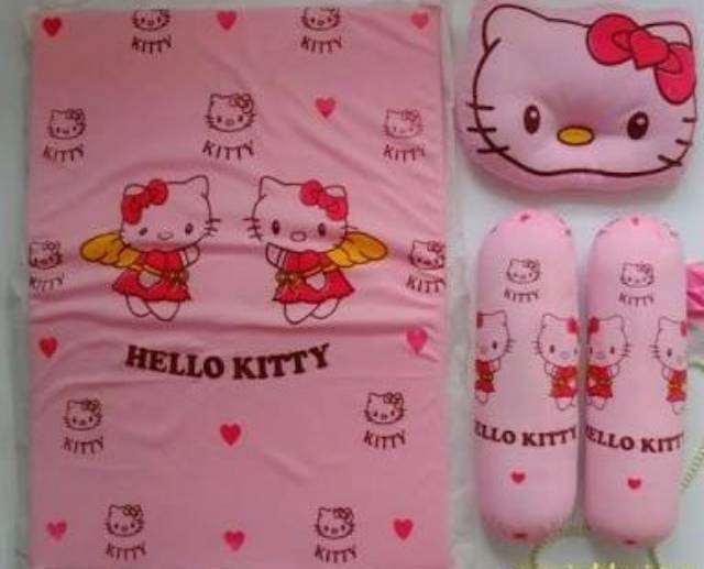 Kasur busa set bantal peyang hello kitty pooh dan piyo