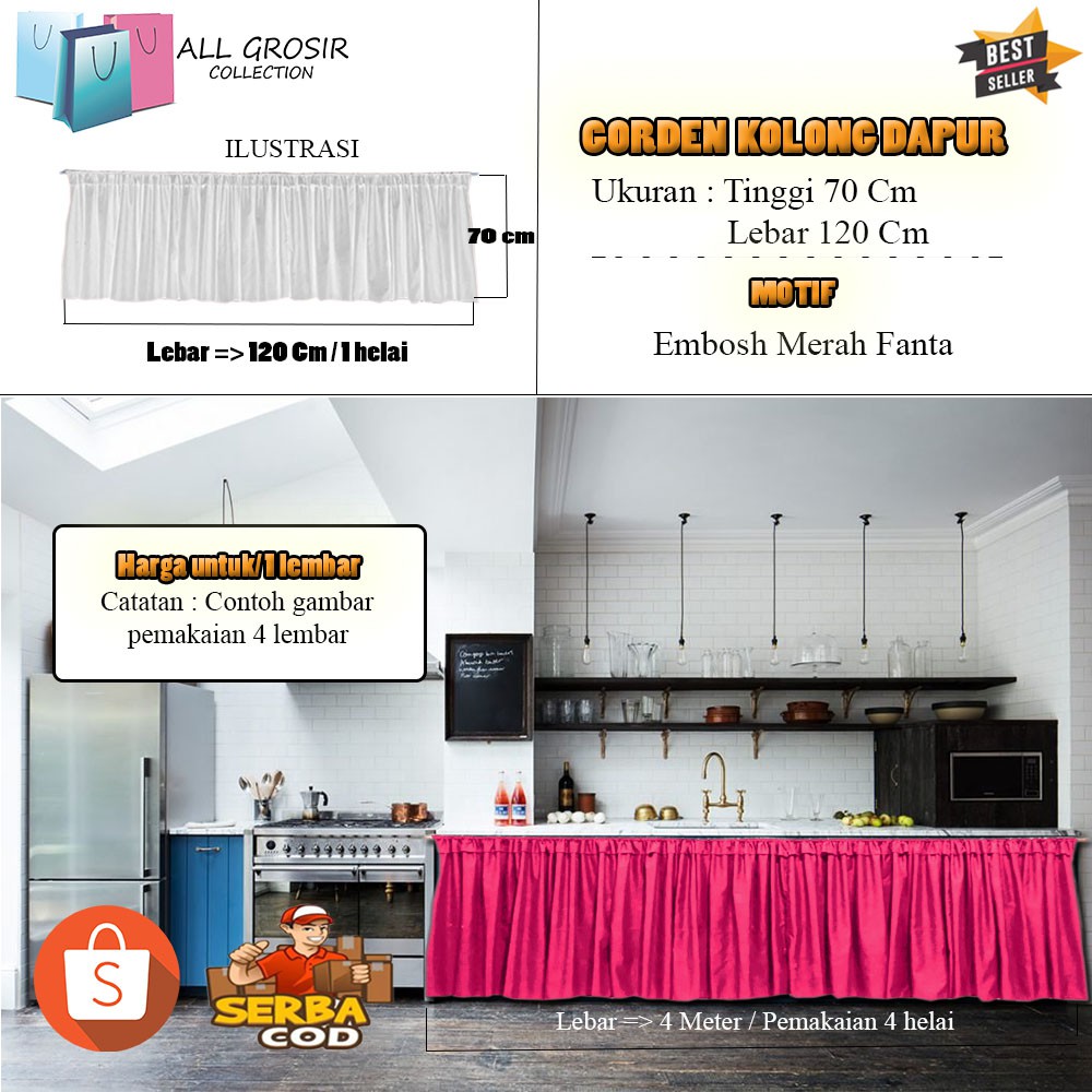 Gorden kolong dapur / gorden kolong dapur minimalis / gorden kolong dapur polos
