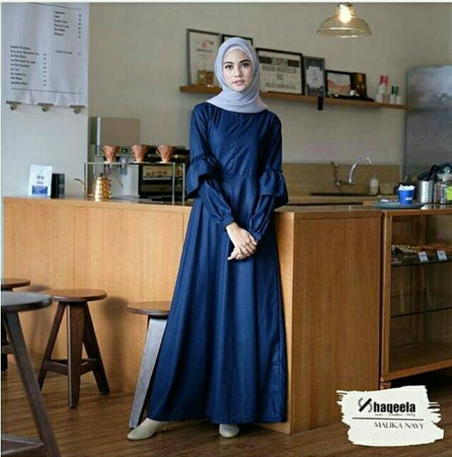 Malika Dress, DRESS MUSLIM, baju wanita, baju gamis, dress, gamis, Baju gamis, fashion wanita