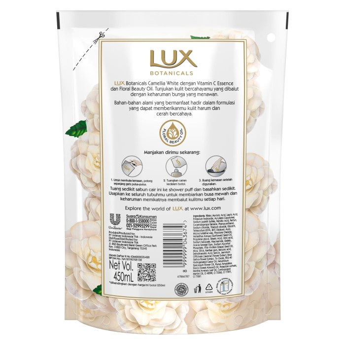 a012 Lux Sabun Kecantikan Lux White Impress Refill 450Ml Frf0F