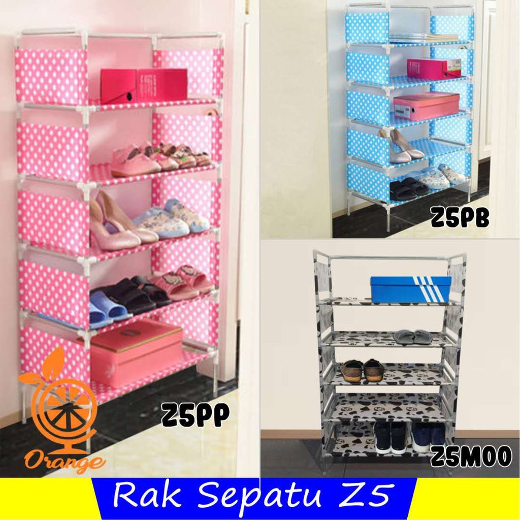 (PROMO) Rak Sepatu MOTIF 5 Susun 4 Ruang XJ-3 Tempat Penyimpanan Sepatu Portable