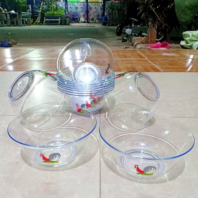 Mangkok ayam jago bening lusinan