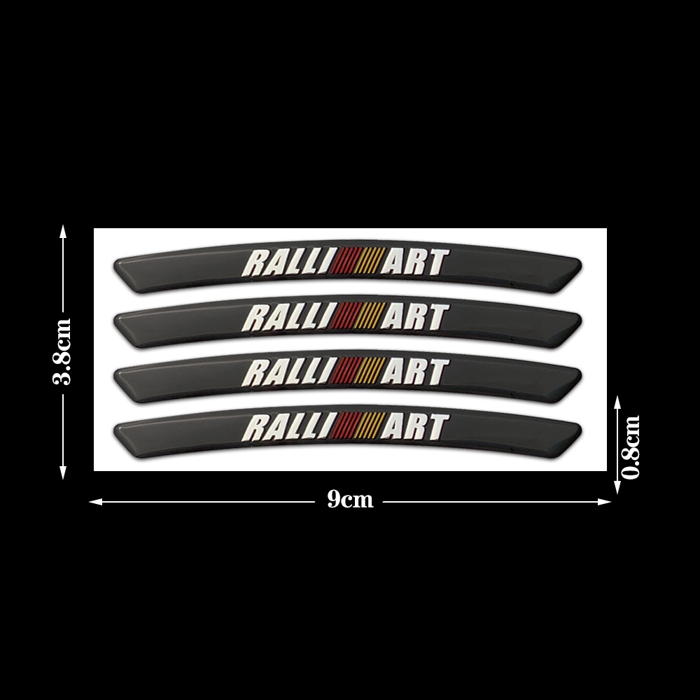 Ralli ART 4Pcs Stiker Dekorasi Roda Mobil Bahan Aluminum