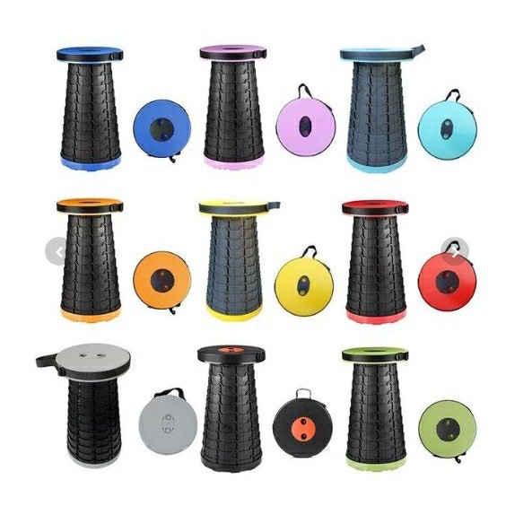 Kursi lipat portable bulat-Telescopic stool chair hiking