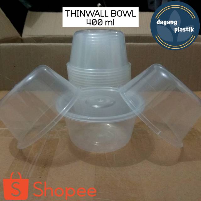 Thinwall 400 ml / Thinwall bulat 400ml / Thinwall 400ml bulat tahan panas isi 25 pcs