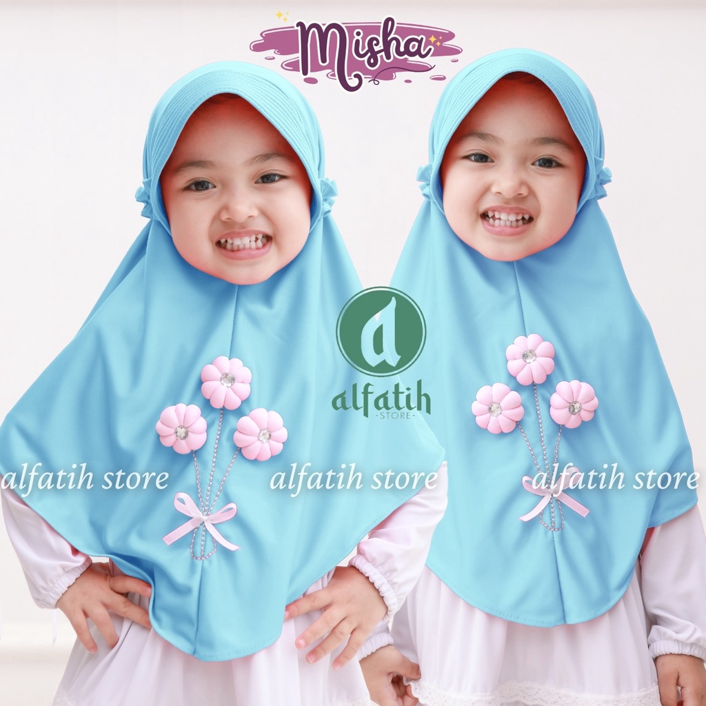 JILBAB ANAK TK - SD MISHA FLOWER / FLOWER / JILBAB ANAK USIA 4-7 TAHUN / PAKAIAN MUSLIMANAK PEREMPUAN / KERUDUNG ANAK TK / HIJAB ANAK TK-SD KHIMAR ANAK