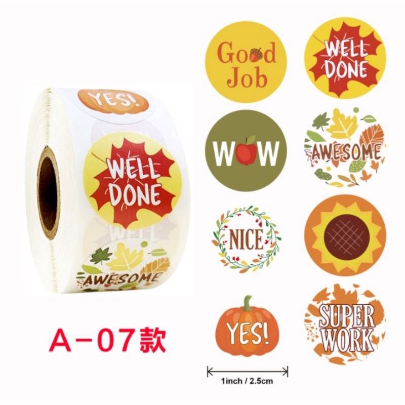 MH80 500PCS STIKER LABEL/STIKER PUJIAN UNTUK ANAK SEKOLAH/LABEL GURU MURID TUGAS SEKOLAH/STICKER REWARD ANAK/STIKER LABEL 1ROLL(500PCS)...