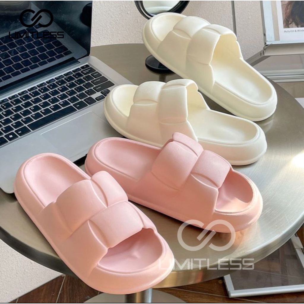 Zero Sendal Slip On Wanita JENNIE Terbaru Empuk Tebal 4 CM Sandal Cewek Rumah