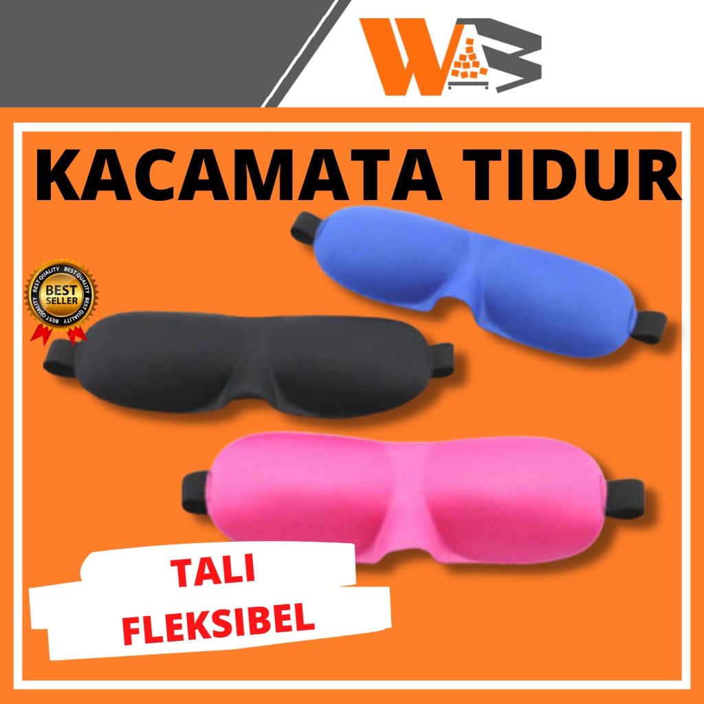 COD Soft 3D Sleeping Googles / Kacamata Tidur / Masker Mata / Penutup Mata Tidur Warna Hitam Pekat