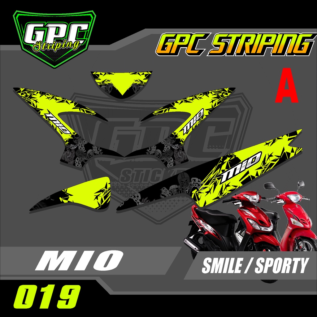 Stiker Striping Mio 110 Smile/Sporty Desain Bercak GPC-019