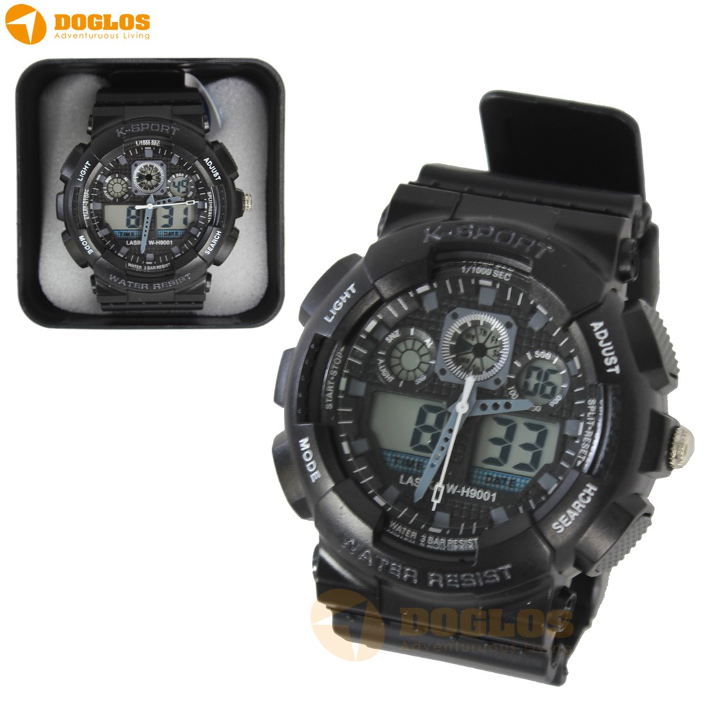 Jam Tangan Double Digital Analog Watch Lasika K Sport H9001 Grey