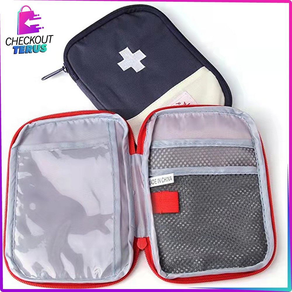 CT T42 Tas Obat P3K Travel Organizer Tas Obat Tempat Obat Peralatan Organized P3K Mini Tas Obat Serbaguna