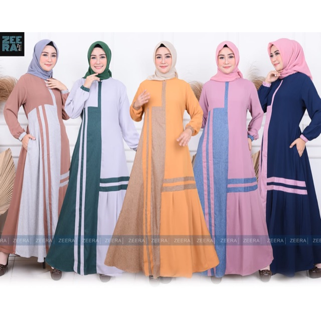 BAJU GAMIS WANITA DEWASA BAHAN TORINO MIX KATUN MADINAH GROSIR