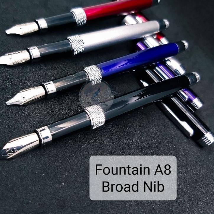

[KODE PRODUK 9BVDS8481] Pena Kaligrafi A8, Fountain Pen Broad Nib A8, Nib Lebar 1.5mm , Bisa Custom Grafir Nama / Logo