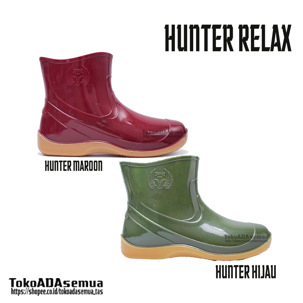 Sepatu Boot Karet Pendek Sunter Merah Maroon dan Hijau Glossy Mengkilap