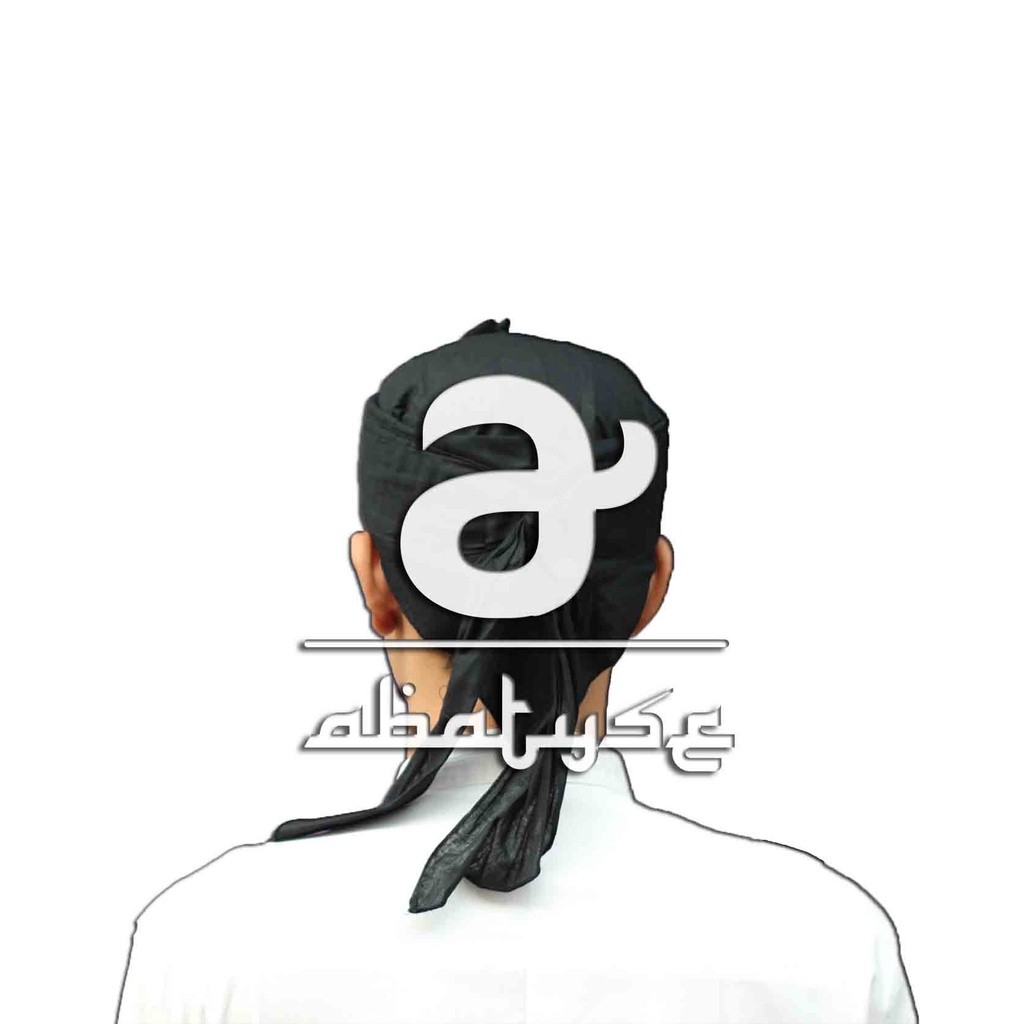 lop Blangkon Sunda Hitam Polos - Blangkon Iket Kepala Sunda - Baju Adat - Ikat Polos