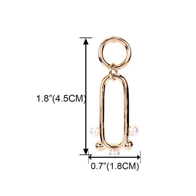 LRC Anting Tusuk Fashion Golden Pierced Oval Horse Eye Pearl Pierced Earrings K04179