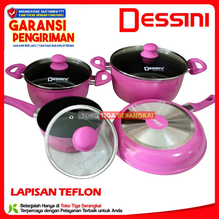 Dessini Panci Set Teflon 7 Pcs